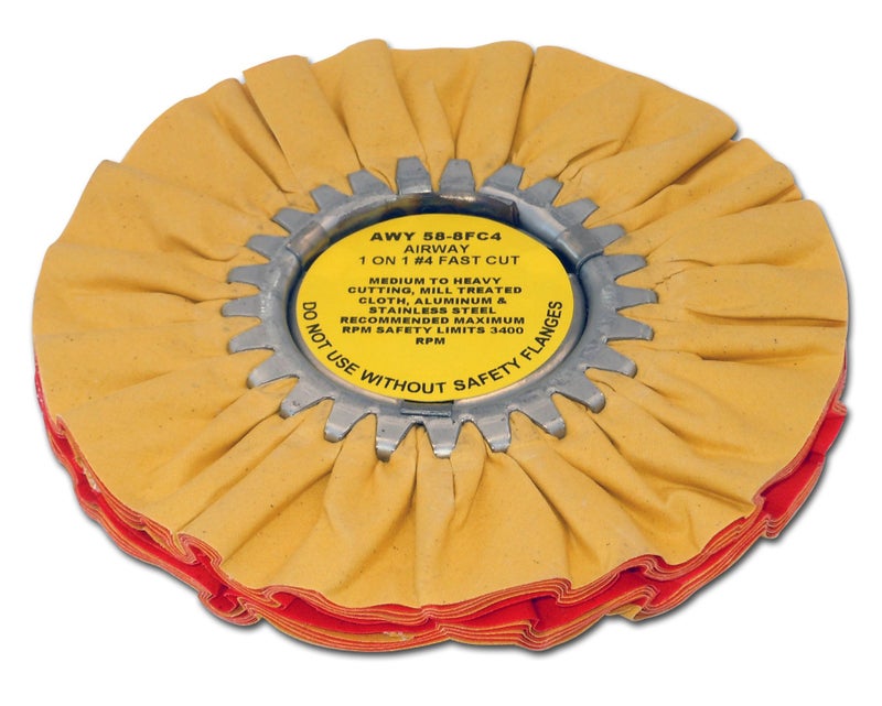 Zephyr Custom Polishing Products Airway Buffing Wheels for Industrial Polishers, Big Rigs and Lifted Trucks. Made in The U.S.A.(Cut - Yellow/Orange)